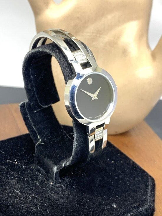 Movado Women\'s Watch 0607154 Amorosa Diamonds Swiss Quartz Steel Bangle 24mm main image 7